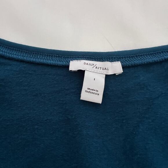 Daily Ritual Women's Supersoft Terry Sleeveless Scoopneck Navy Jumpsuit Size L - Picture 6 of 10